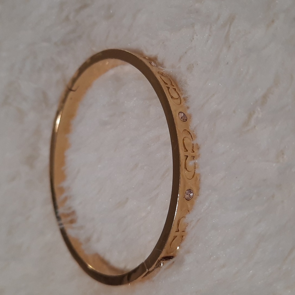 Coach Gold Engraved Bangle Bracelet - Picture 9 of 9